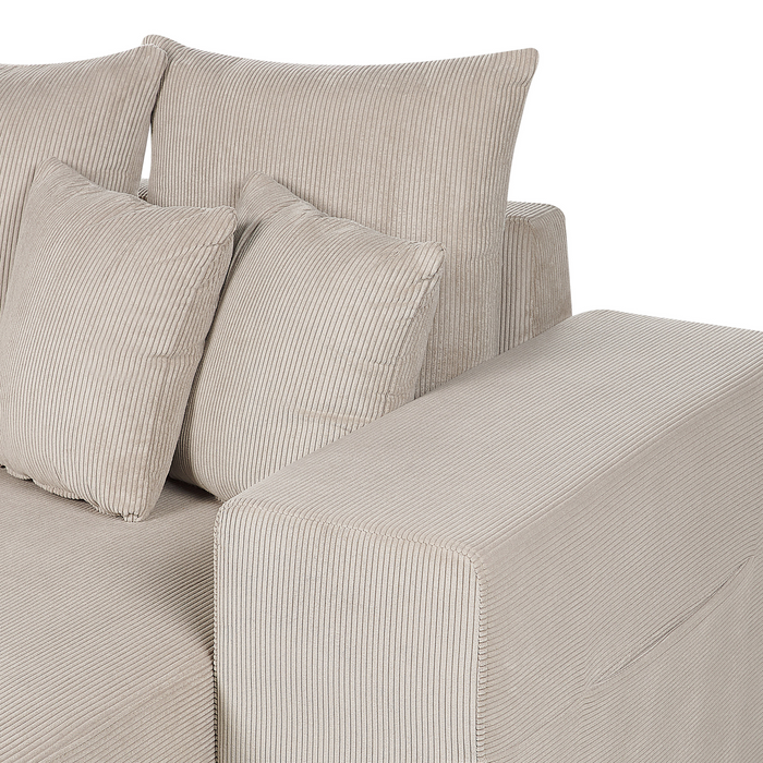 Beliani - LUSPA - Hoekbank - Taupe - Linkszijdig - Corduroy