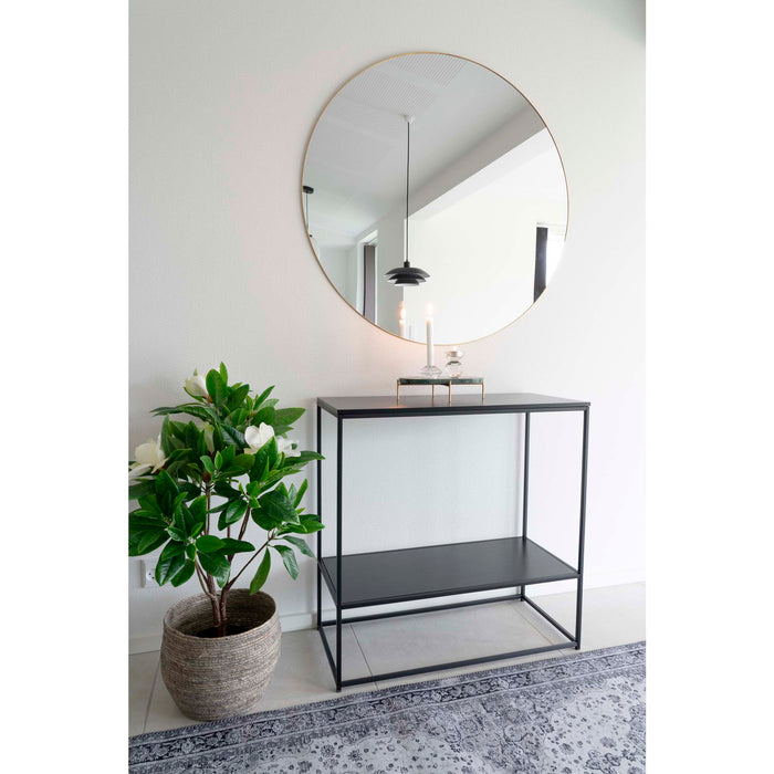 Jersey Mirror - Mirror, steel, brass look, ø100 cm