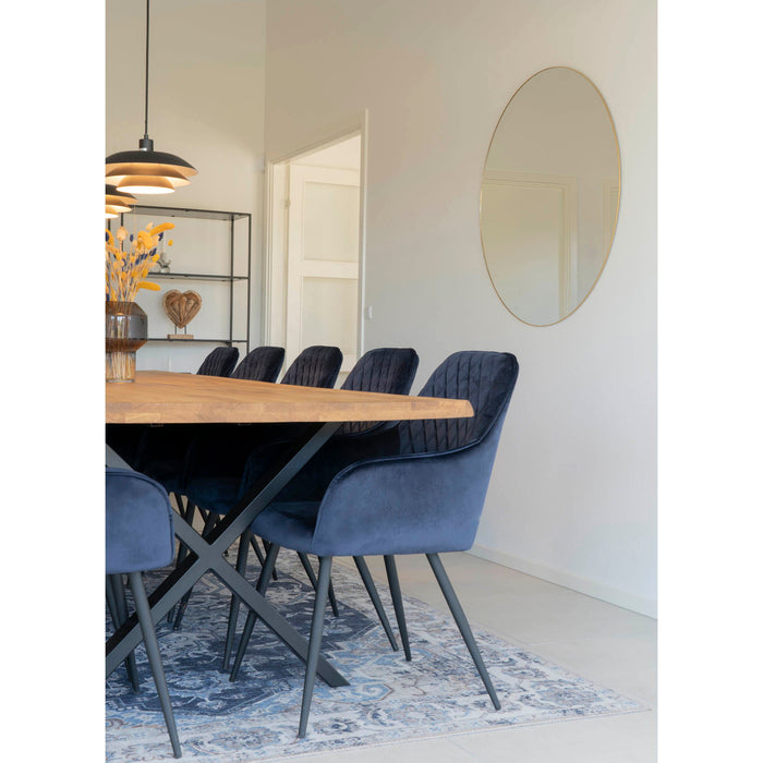 Jersey Mirror - Mirror, steel, brass look, ø100 cm