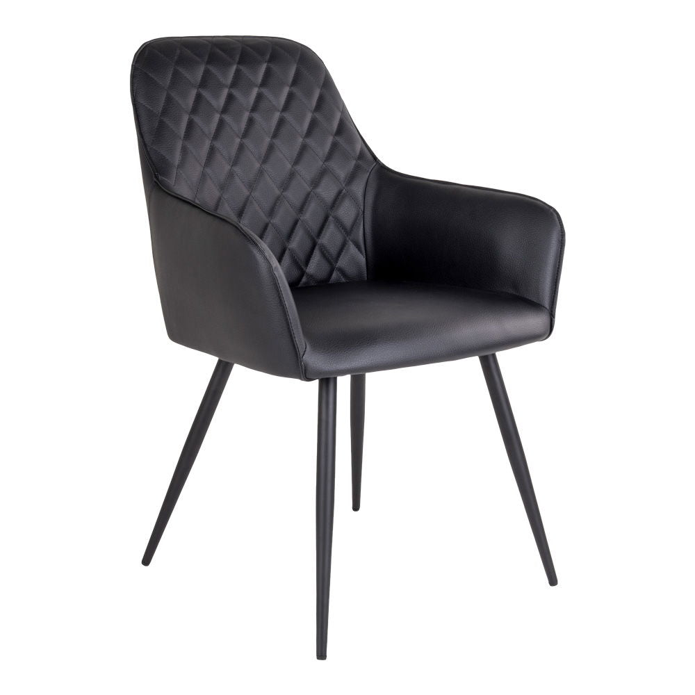 Harbo Dining Chair - Dining Chair, PU leather, black, black legs