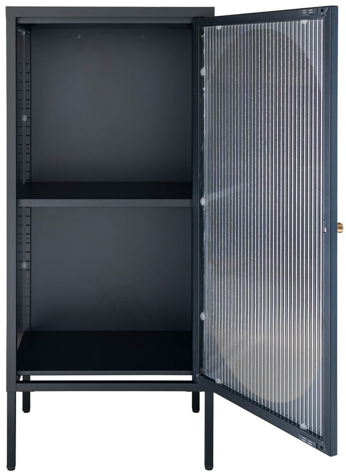 House Nordic Adelaide Zwart | Glas Vitrinekast 1-Deur