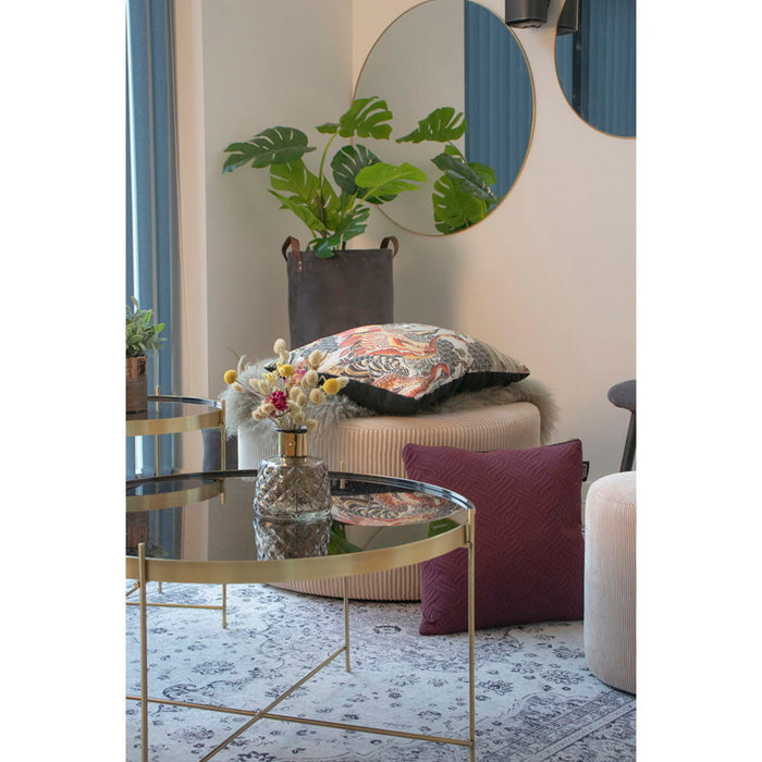 Jersey Mirror - Mirror, steel, brass look, ø80 cm