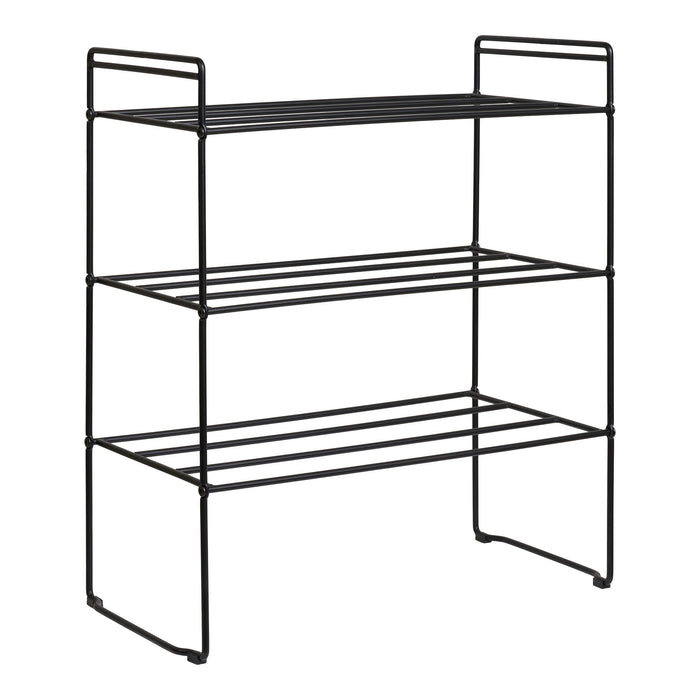 Swansea Shoe Rack - Shoe Rack, steel, 3 shelves, black 49,5x25x60 cm