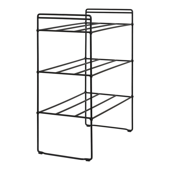 Swansea Shoe Rack - Shoe Rack, steel, 3 shelves, black 49,5x25x60 cm