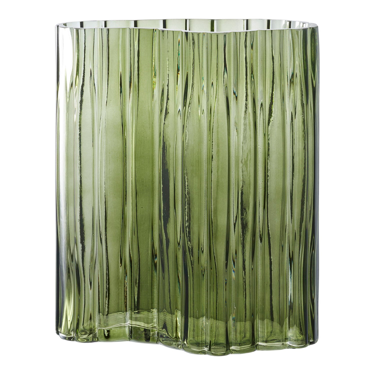 Vase - Vase, glass, smoked green 21x12x26,5 cm
