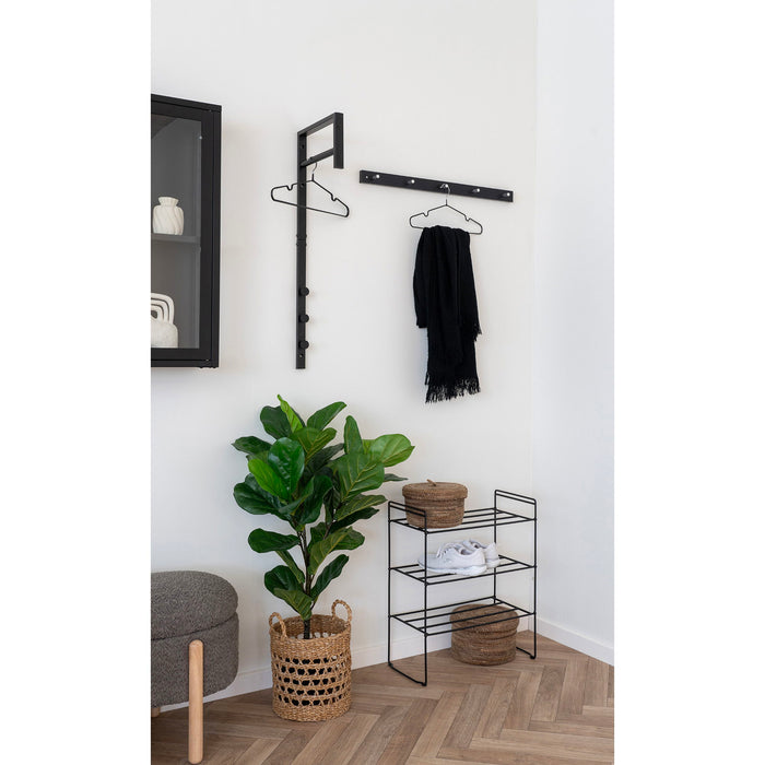 Swansea Shoe Rack - Shoe Rack, steel, 3 shelves, black 49,5x25x60 cm