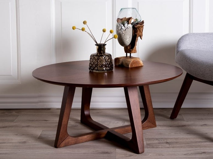 House Nordic Hellerup Ronde Salontafel Walnoot Ø75 cm