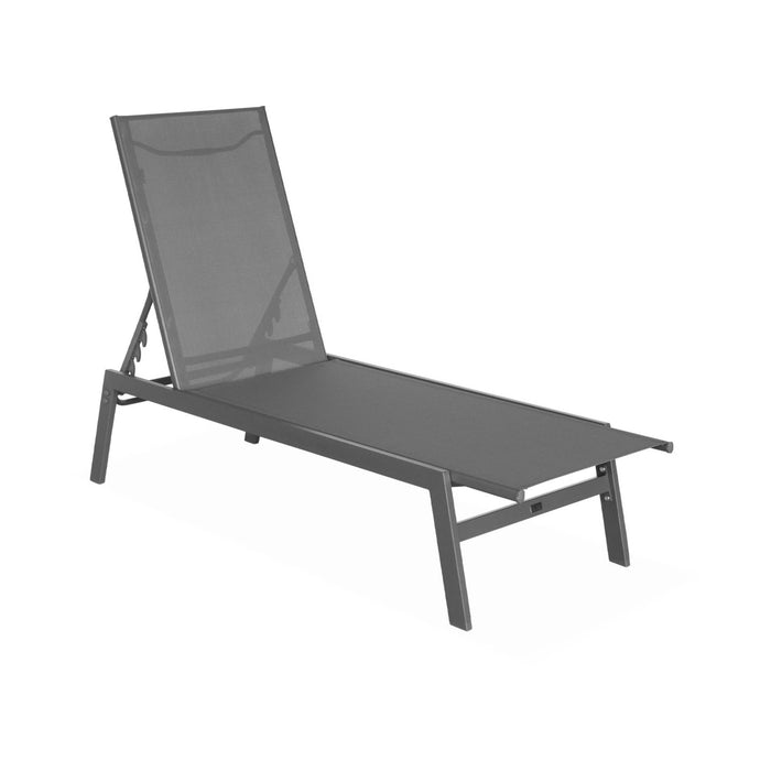 sweeek - Ligstoelen met meerdere posities textileen en metaal (set van