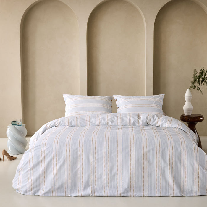 Walra Remade Striped Harmony Dekbedovertrek 240 x 220 cm - Off-White / Blauw