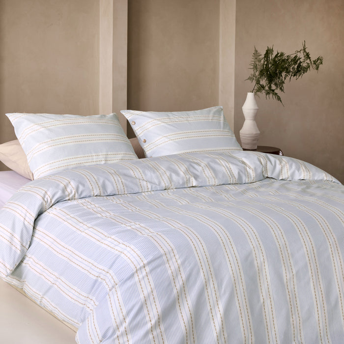 Walra Remade Striped Harmony Dekbedovertrek 240 x 220 cm - Off-White / Blauw