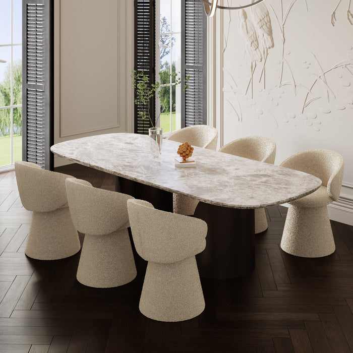 180° draaibare fauteuil in crèmekleurige badstof