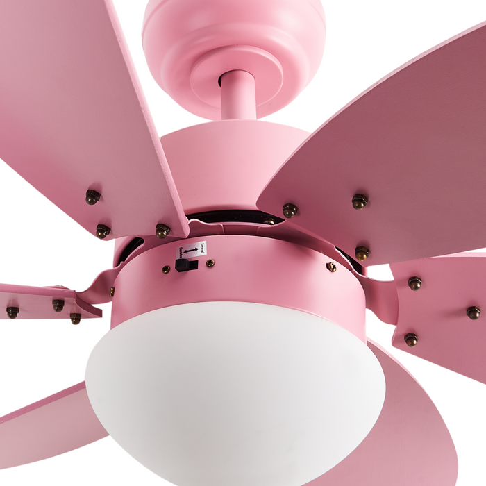 Beliani-LOGAR-Plafondventilator met lamp-Roze-Synthetisch materiaal