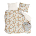 Walra Lovely Leaves Dekbedovertrek 240 x 220 cm - Bruin / Beige