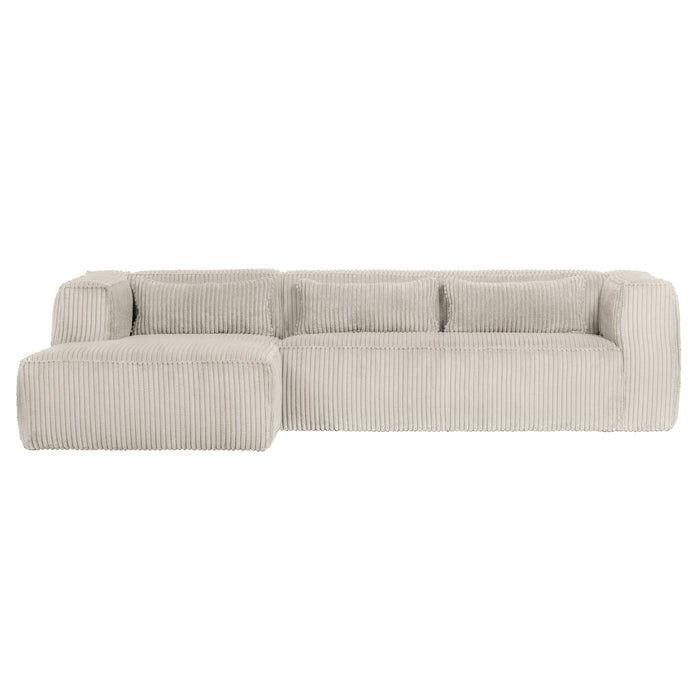 WOOOD Bean Hoekbank Links - Ribstof - Naturel