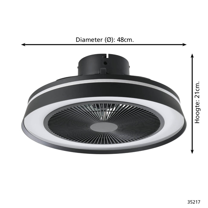 EGLO Vallonia Plafondventilator met lamp - Ø 48 cm - 3 snelheden - RGB