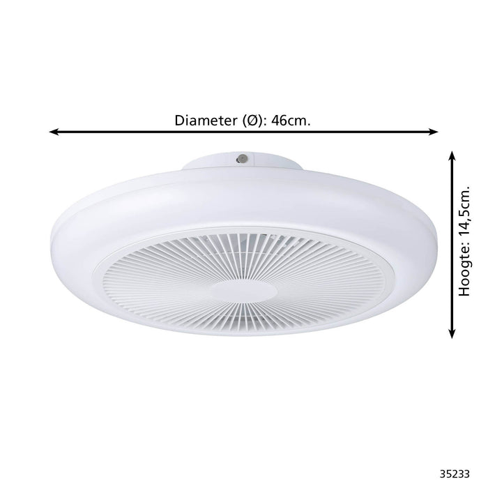 EGLO Sayulita 1 Plafondlamp met ventilator - 46 cm - Wit