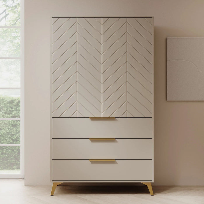 Meubella - Kledingkast Xiano - Beige - 103 cm