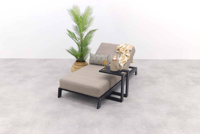 VDG Mexico ligbed 200x85 cm. + bijzettafel - Sunbrella|Taupe