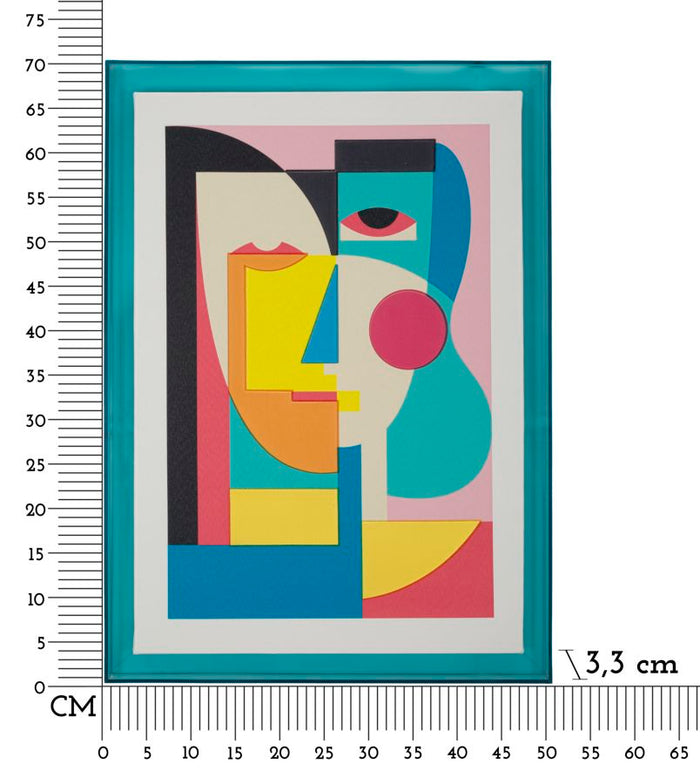Print op gelakt canvas met acryl frame cm 50x3,3x70