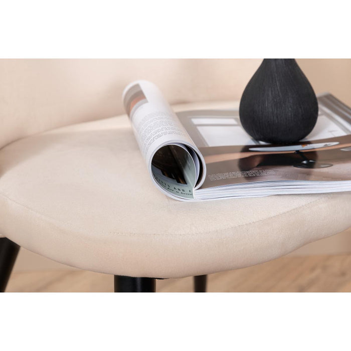 Svea - Zako eetkamerstoel - ruitpatroon - velvet - beige