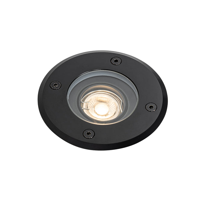 QAZQA Set van 6 moderne buiten grondspots zwart 35 mm verstelbaar