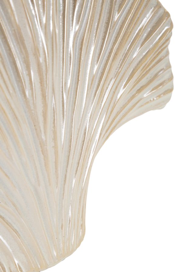 Parelmoerkleurige keramische vaas 27x8x19 cm