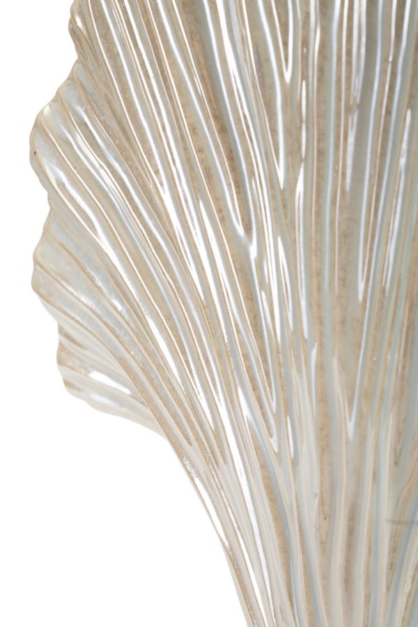 Parelmoerkleurige keramische vaas 35,5x11,5x27 cm