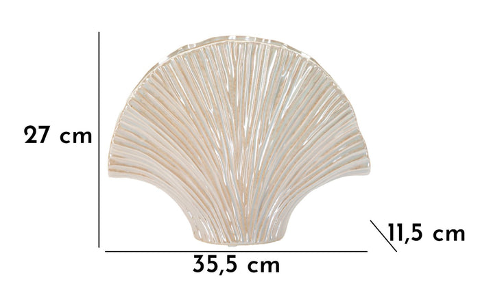 Parelmoerkleurige keramische vaas 35,5x11,5x27 cm