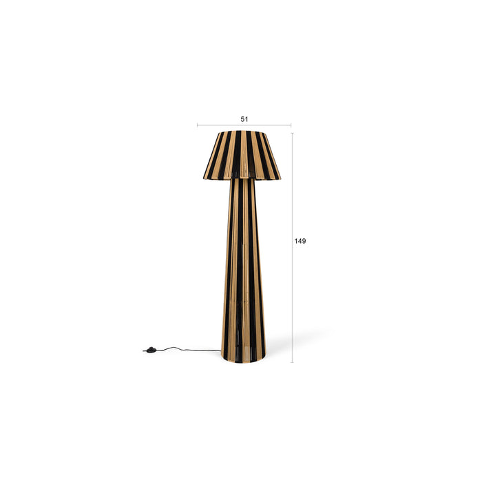 Bold Monkey Stripe it up Vloerlamp - Zwart