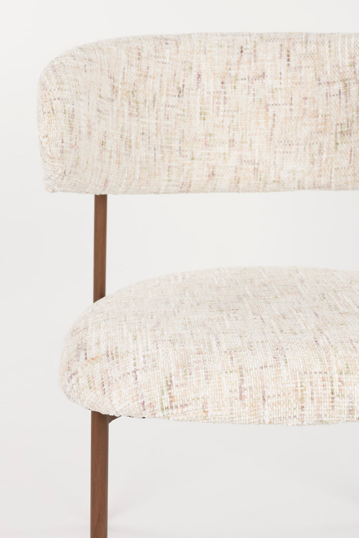 Giga Meubel - Eetkamerstoel Off White - Metaal - Claes - Set van 2