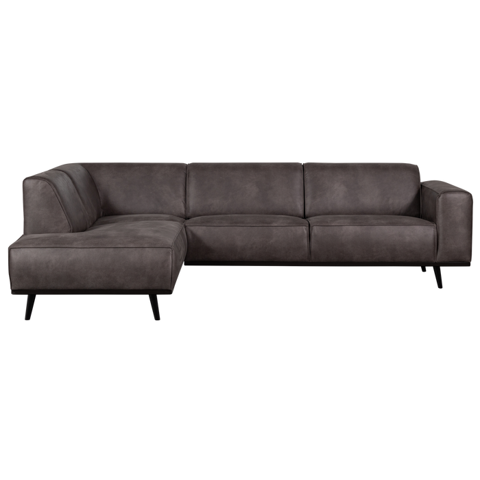 WOOOD Statement Hoekbank Links - Lederlook - Donkergrijs - 77x274x210