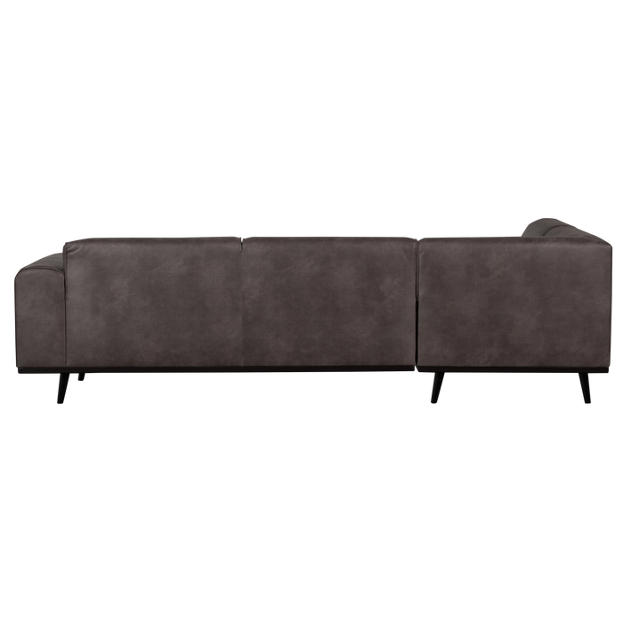 WOOOD Statement Hoekbank Links - Lederlook - Donkergrijs - 77x274x210