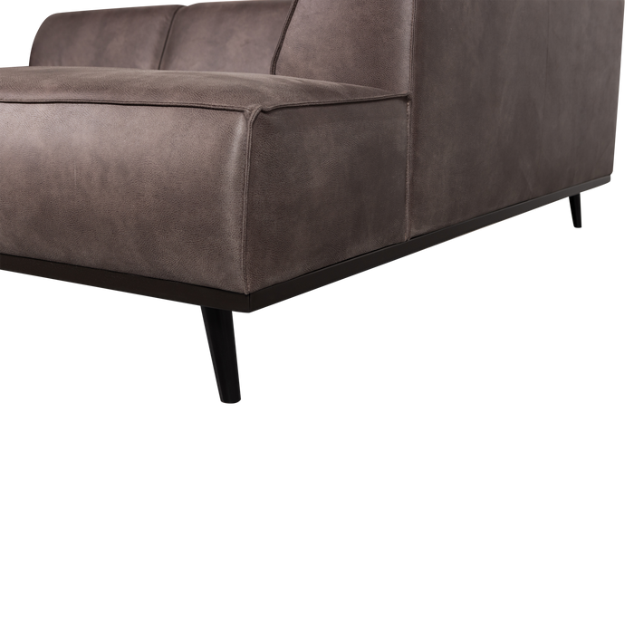WOOOD Statement Hoekbank Rechts - Lederlook - Donkergrijs - 77x274x210