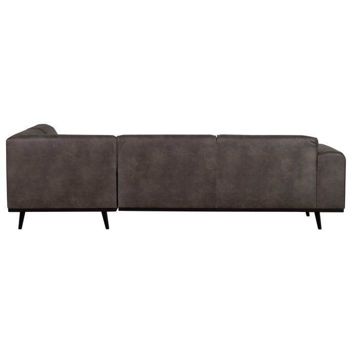 WOOOD Statement Hoekbank Rechts - Lederlook - Donkergrijs - 77x274x210
