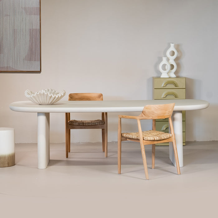 Giga Meubel - Tuintafel Deens Ovaal - Beige Betonlook - 240x100x75cm - Maya