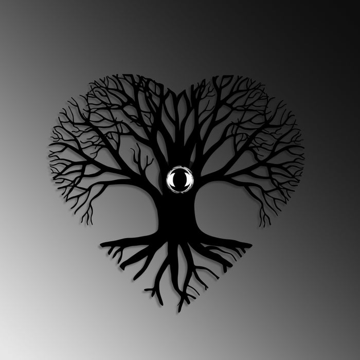 Giga Meubel - Wandlamp Zwart Metaal - 52x9x49cm - Heart Tree