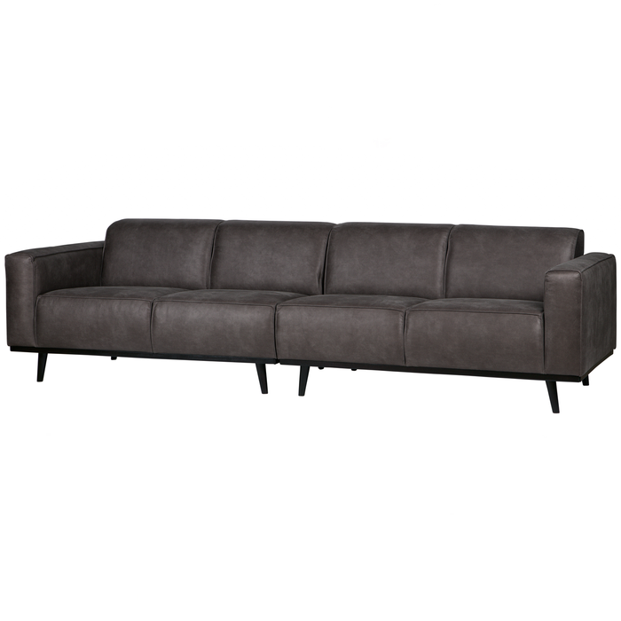 WOOOD Statement 4-Zits Bank - Lederlook - Donkergrijs - 77x280x93