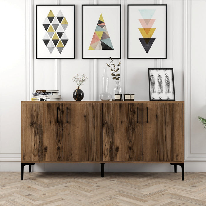 Giga Meubel - Dressoir Walnoot Hout - 160x35x78cm - Kiev