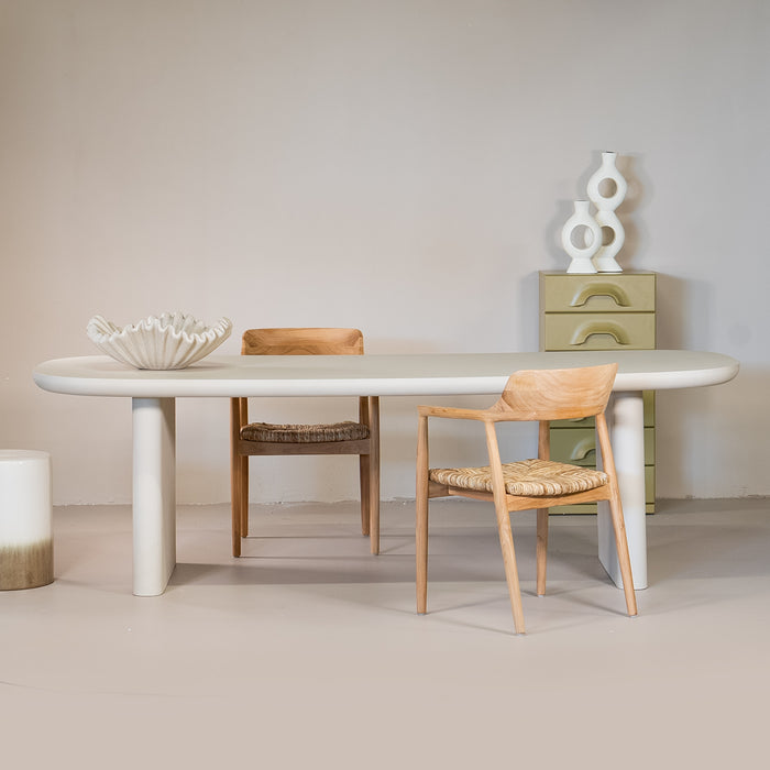 Giga Meubel - Tuintafel Deens Ovaal - Beige Betonlook - 200x100x75cm - Maya