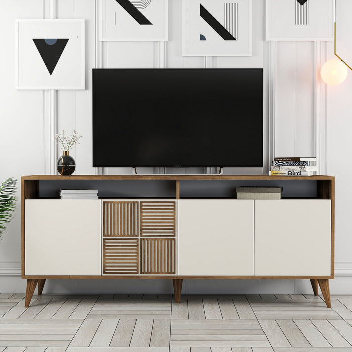 Giga Meubel - Dressoir Walnoot|Crème Hout - 180x35x78,6cm - Milan