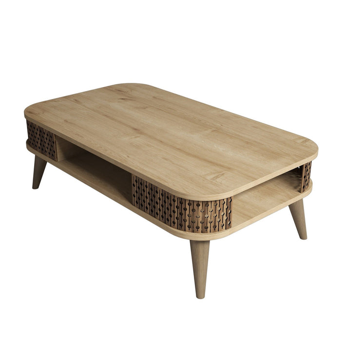 Giga Meubel - Salontafel Eiken Hout - 105x60x34,6cm - Eylul