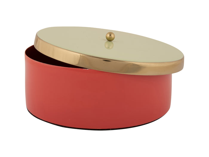 Present Time - Opbergbox Double Funky Large - Scarlet red & Soft green
