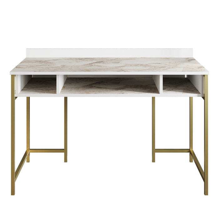 Giga Meubel - Bureau Wit|Goud - 120x60x75cm - Tumata