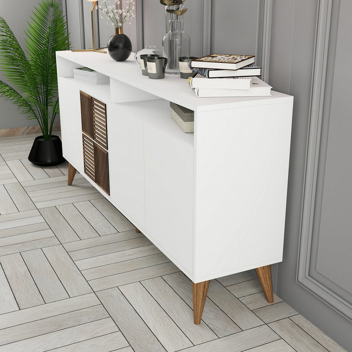 Giga Meubel - Dressoir Wit Hout - 160x35x78cm - Milan