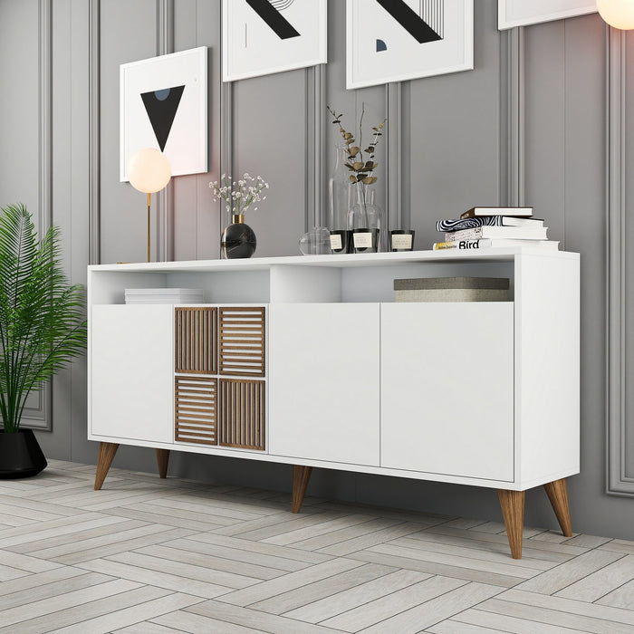 Giga Meubel - Dressoir Wit Hout - 160x35x78cm - Milan