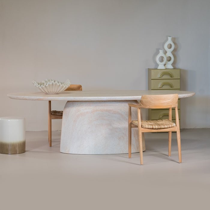 Giga Meubel - Tuintafel Ovaal - Naturel Travertin - 200x100x74cm - Myrna