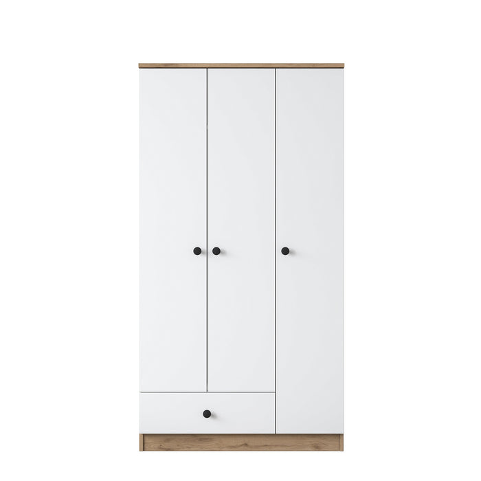 Giga Meubel - Kledingkast Wit|Walnoot Hout - 90x43x170cm - Bayburt