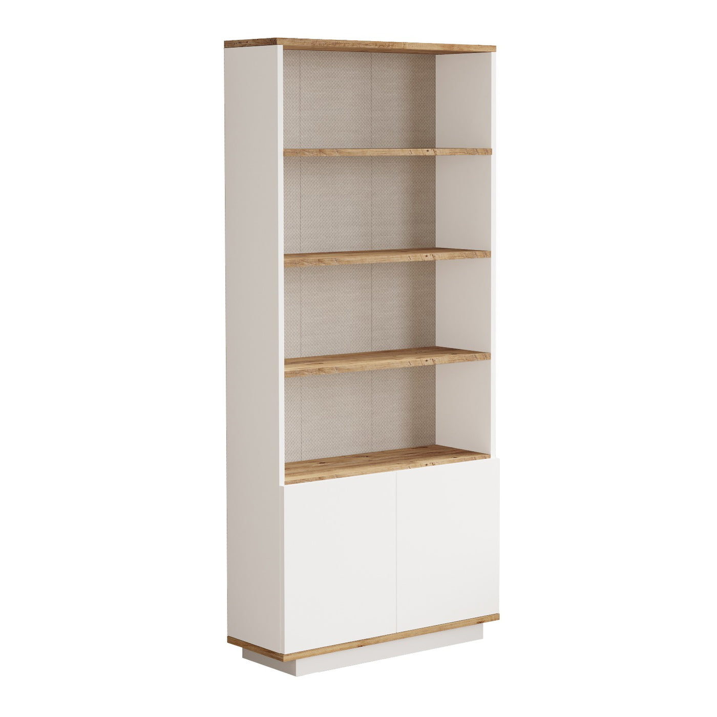 Giga Meubel - Boekenkast Wit|Naturel Hout - 75x27x168,3cm - Fethiye