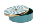 Present Time - Opbergbox Candy Swirl Rond Large - Turquoise blue & White