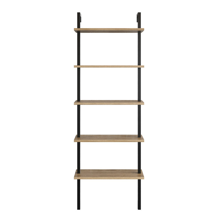 Giga Meubel - Boekenkast Walnoot|Zwart - 60x22x174cm - Piante